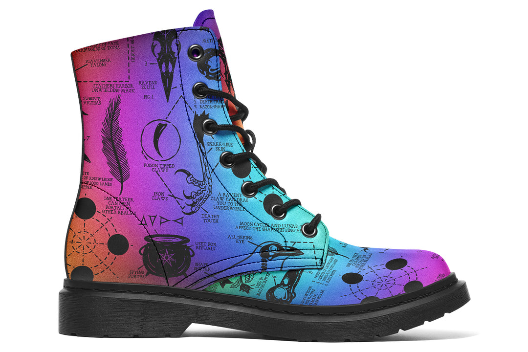 Rainbow Raven Study Boots