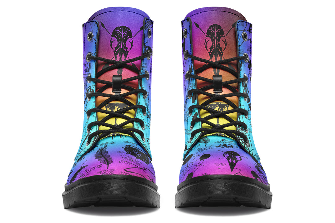 Rainbow Raven Study Boots