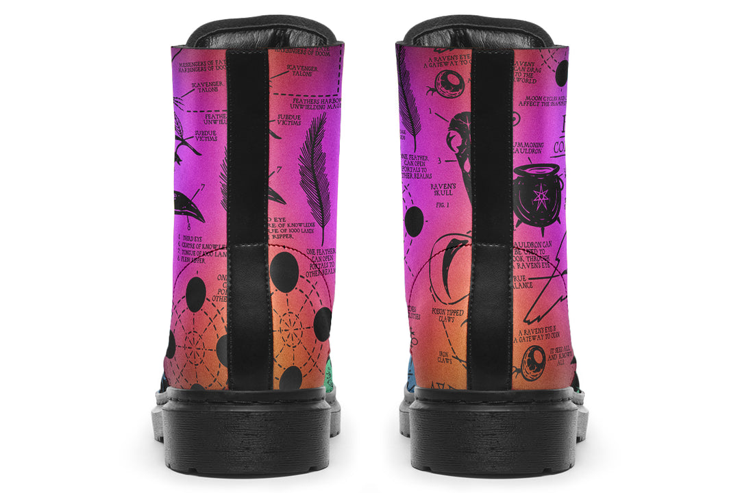 Rainbow Raven Study Boots