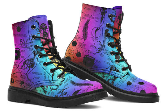 Rainbow Raven Study Boots
