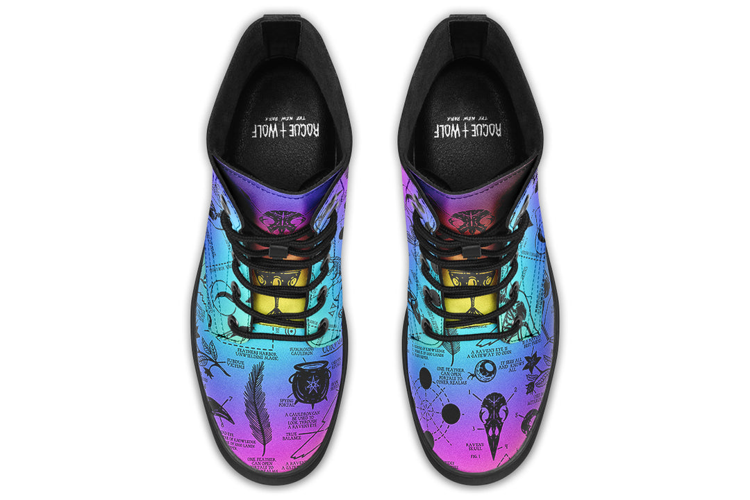 Rainbow Raven Study Boots