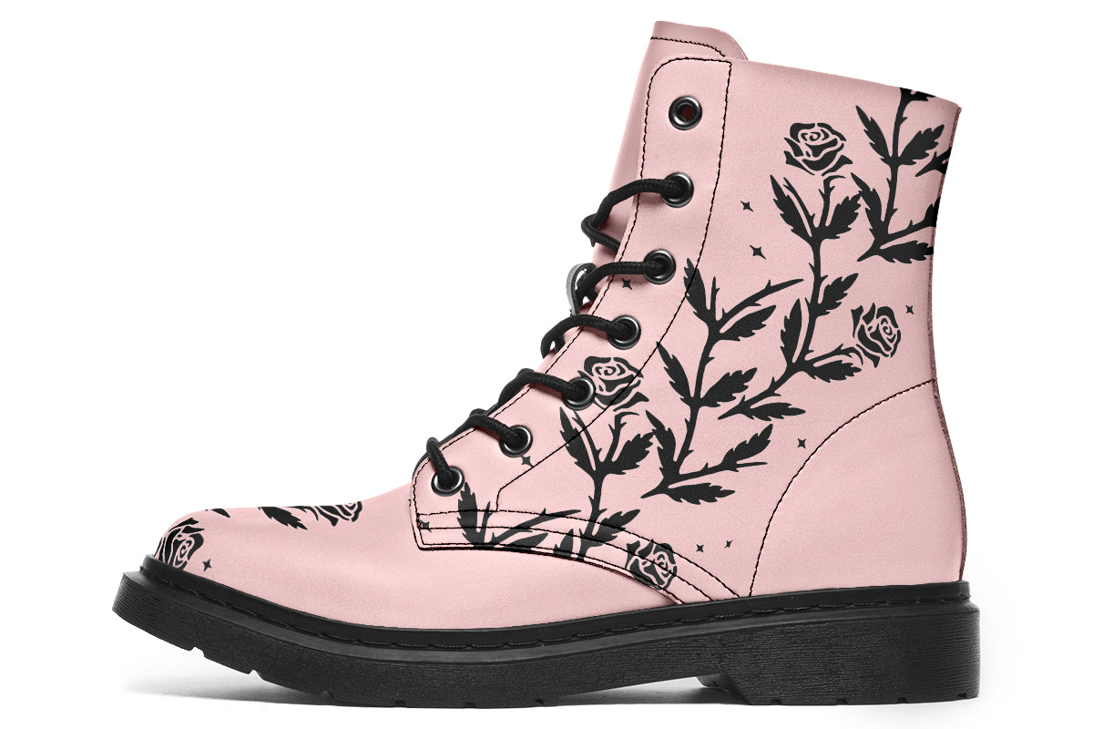 Rose Black Widow Boots – Rogue + Wolf Vegan Leather Gothic Witchy Boots