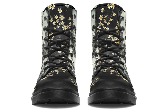 Sanctuary of Souls Boots - Vegan Leather Doc-Style Boots with Durable Stitched on Soles