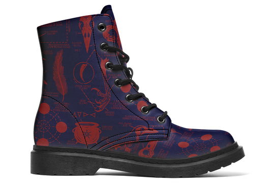 Scarlet Raven Study Boots - Vegan Leather Doc-Style Boots with Durable Stitched on Soles