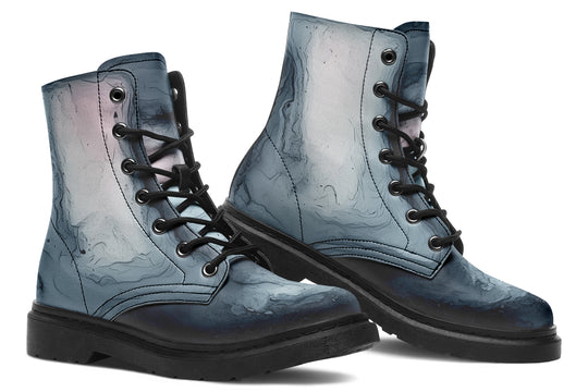 Shadow Boots - Vegan Leather Doc-Style Boots with Durable Stitched on Soles