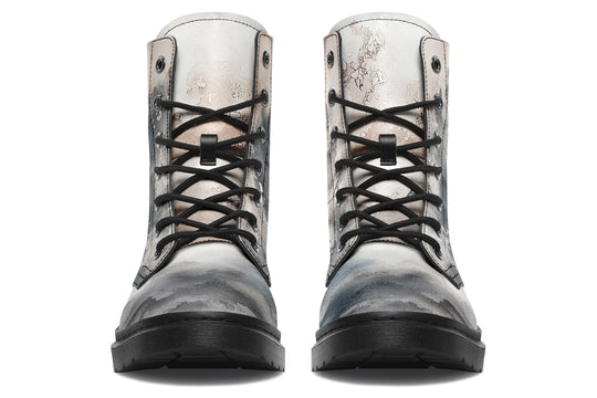 Smoke Boots - Vegan Leather Doc-Style Boots with Durable Stitched on Soles