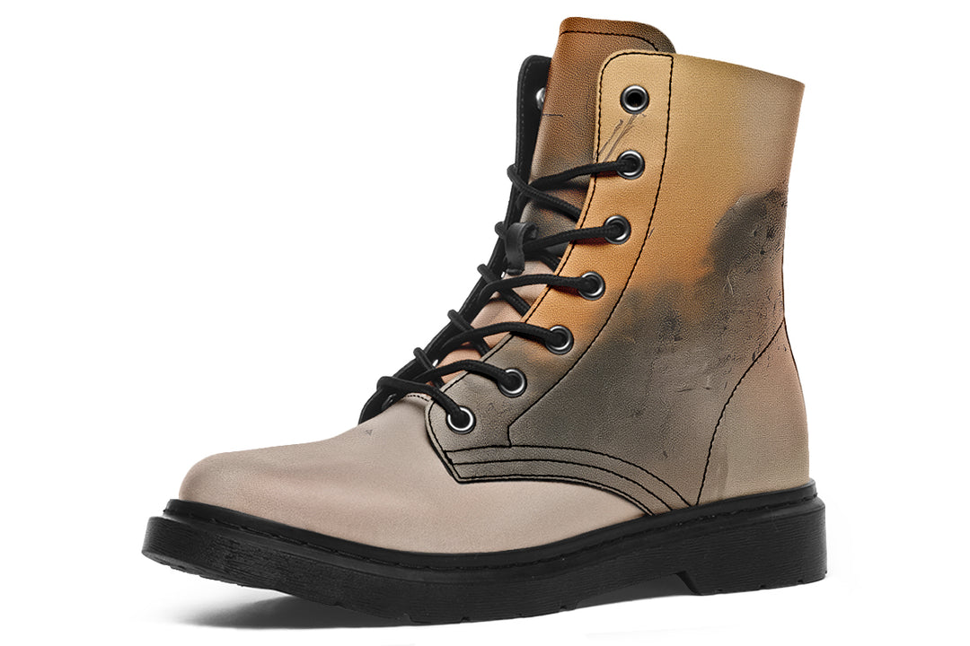 Smoky Sands Boots - Vegan Leather Doc-Style Boots with Durable Stitched on Soles