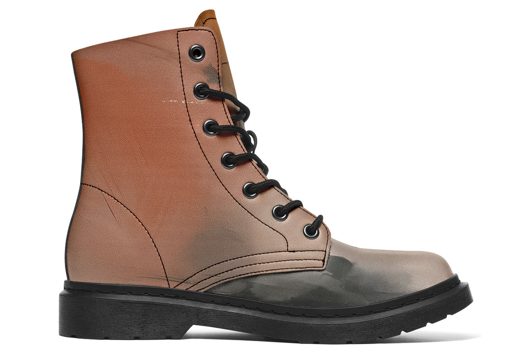 Smoky Sands Boots - Vegan Leather Doc-Style Boots with Durable Stitched on Soles