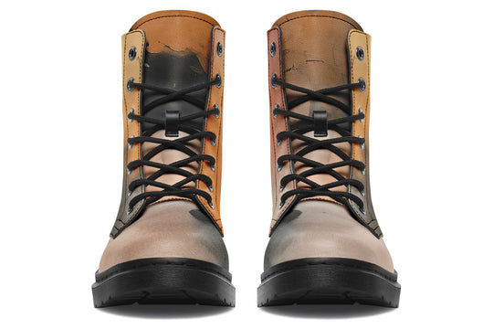 Smoky Sands Boots - Vegan Leather Doc-Style Boots with Durable Stitched on Soles