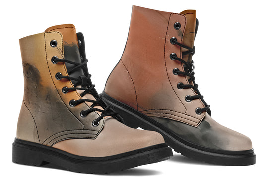 Smoky Sands Boots - Vegan Leather Doc-Style Boots with Durable Stitched on Soles