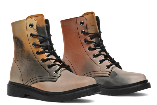 Smoky Sands Boots - Vegan Leather Doc-Style Boots with Durable Stitched on Soles