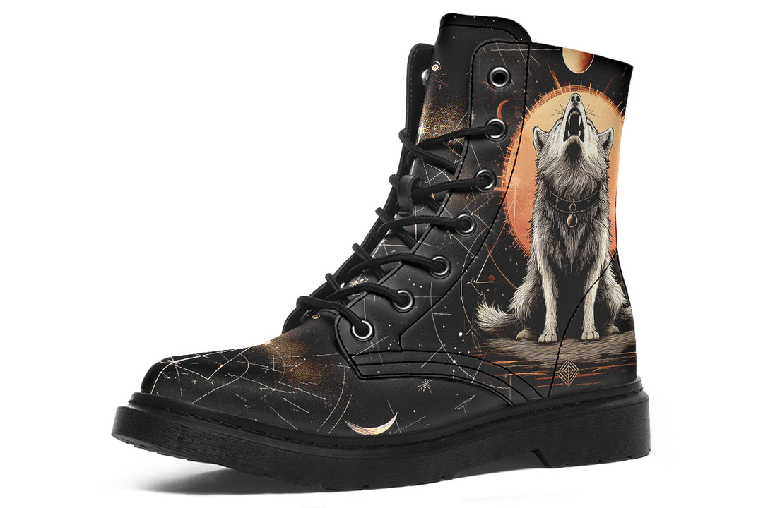 Solar Wolf Boots - Vegan Leather Doc-Style Boots with Durable Stitched on Soles