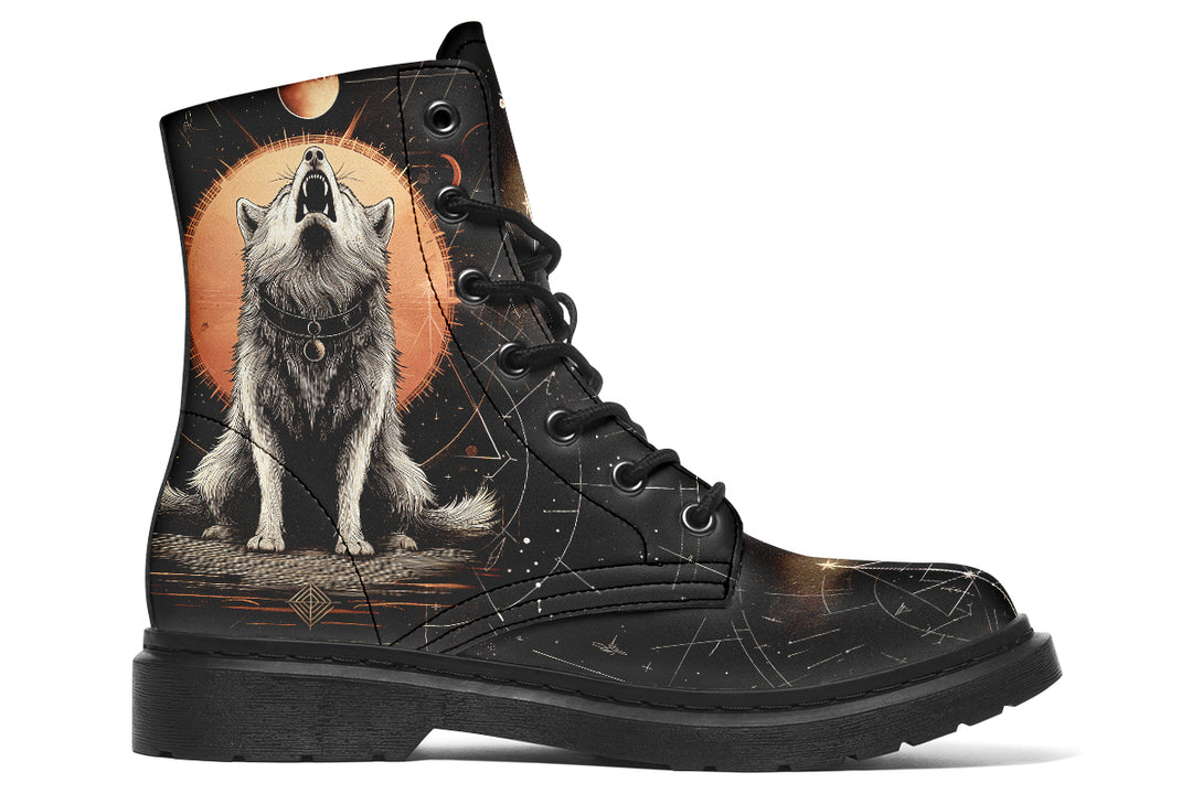 Solar Wolf Boots - Vegan Leather Doc-Style Boots with Durable Stitched on Soles