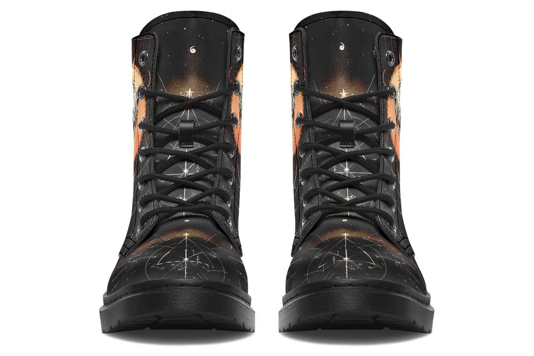 Solar Wolf Boots - Vegan Leather Doc-Style Boots with Durable Stitched on Soles