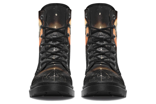 Solar Wolf Boots - Vegan Leather Doc-Style Boots with Durable Stitched on Soles