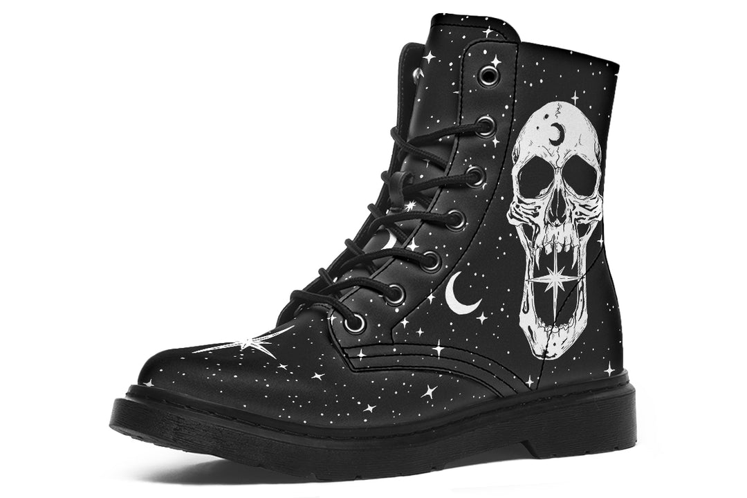 The Star Tarot Boots - Vegan Leather Doc-Style Boots with Durable Stitched on Soles