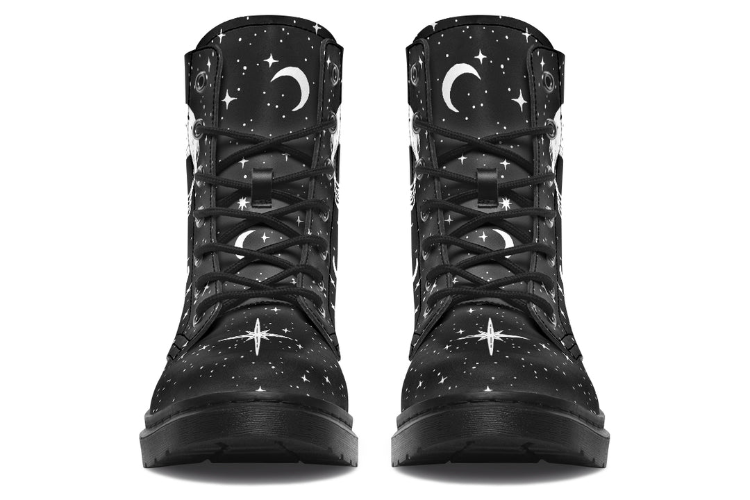 The Star Tarot Boots - Vegan Leather Doc-Style Boots with Durable Stitched on Soles