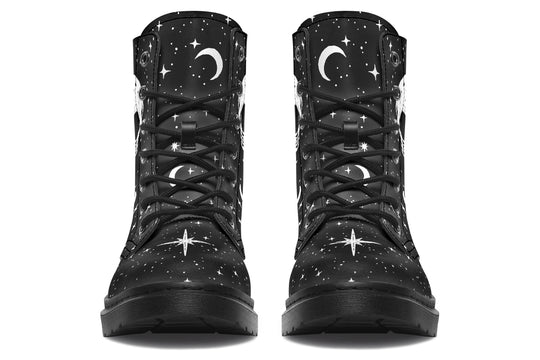 The Star Tarot Boots - Vegan Leather Doc-Style Boots with Durable Stitched on Soles