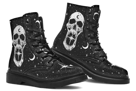 The Star Tarot Boots - Vegan Leather Doc-Style Boots with Durable Stitched on Soles