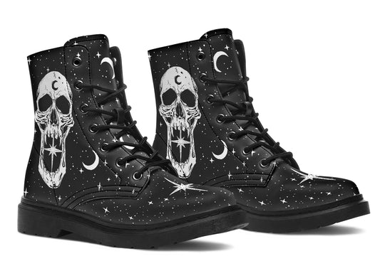 The Star Tarot Boots - Vegan Leather Doc-Style Boots with Durable Stitched on Soles