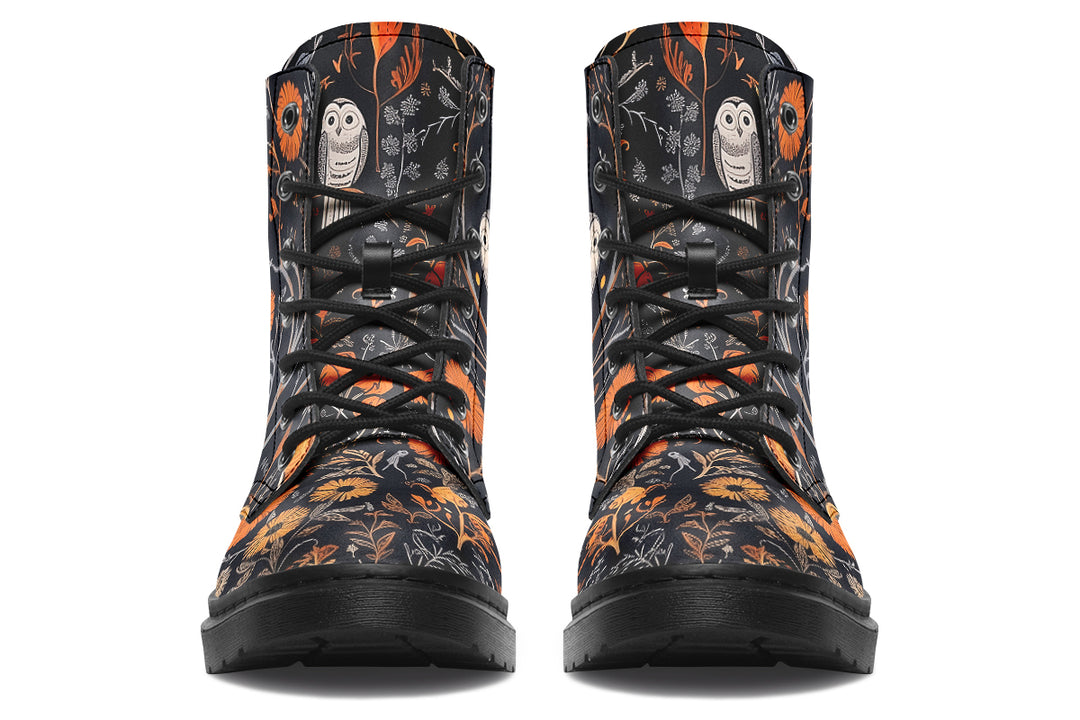 Twilight Watcher Boots - Vegan Leather Doc-Style Boots with Durable Stitched on Soles