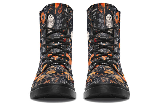 Twilight Watcher Boots - Vegan Leather Doc-Style Boots with Durable Stitched on Soles