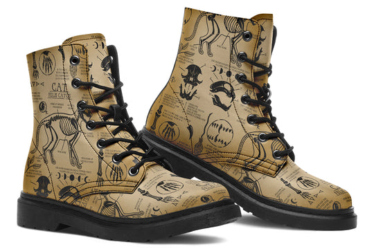 Velum Cat Study Boots - Vegan Leather Doc-Style Boots with Durable Stitched on Soles