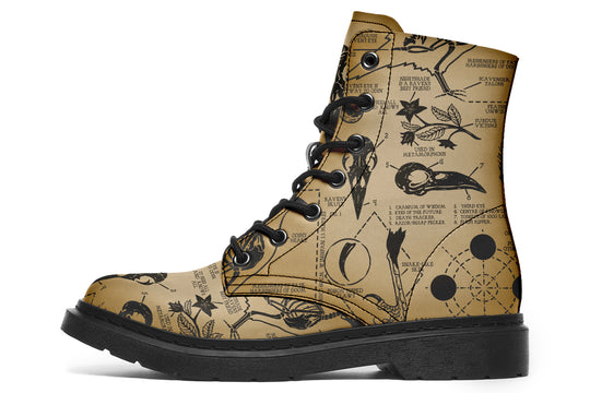 Velum Raven Study Boots - Vegan Leather Doc-Style Boots with Durable Stitched on Soles