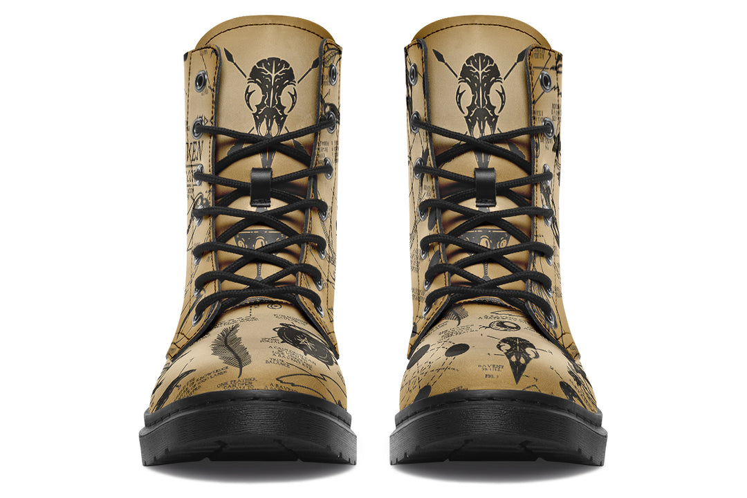 Velum Raven Study Boots - Vegan Leather Doc-Style Boots with Durable Stitched on Soles