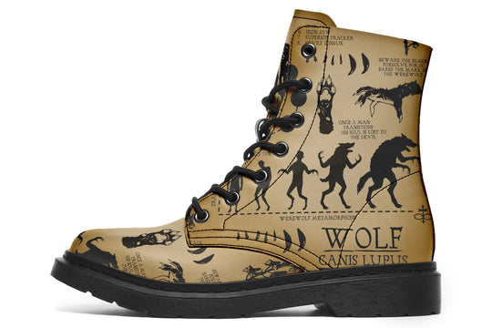 Velum Wolf Study Boots - Vegan Leather Doc-Style Boots with Durable Stitched on Soles