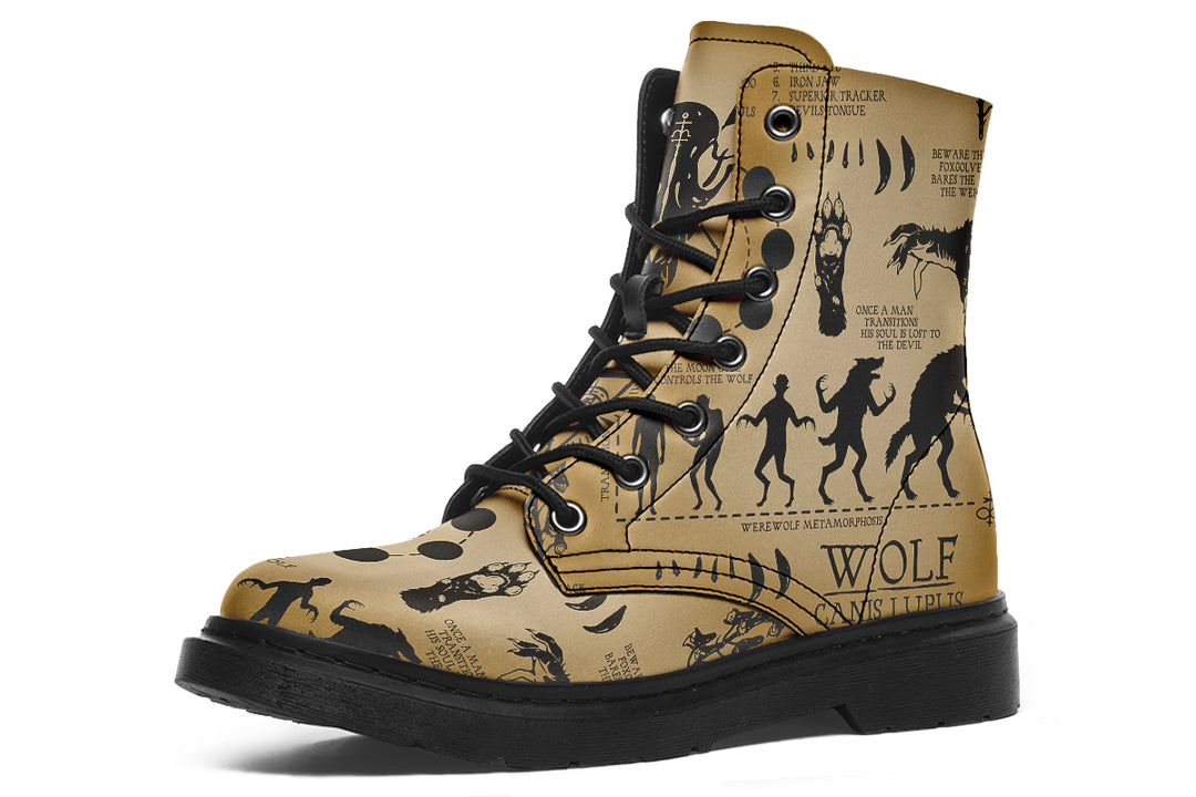 Velum Wolf Study Boots - Vegan Leather Doc-Style Boots with Durable Stitched on Soles