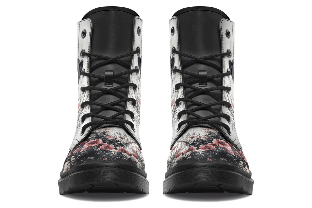 Wildflower Bear Boots - Vegan Leather Doc-Style Boots with Durable Stitched on Soles