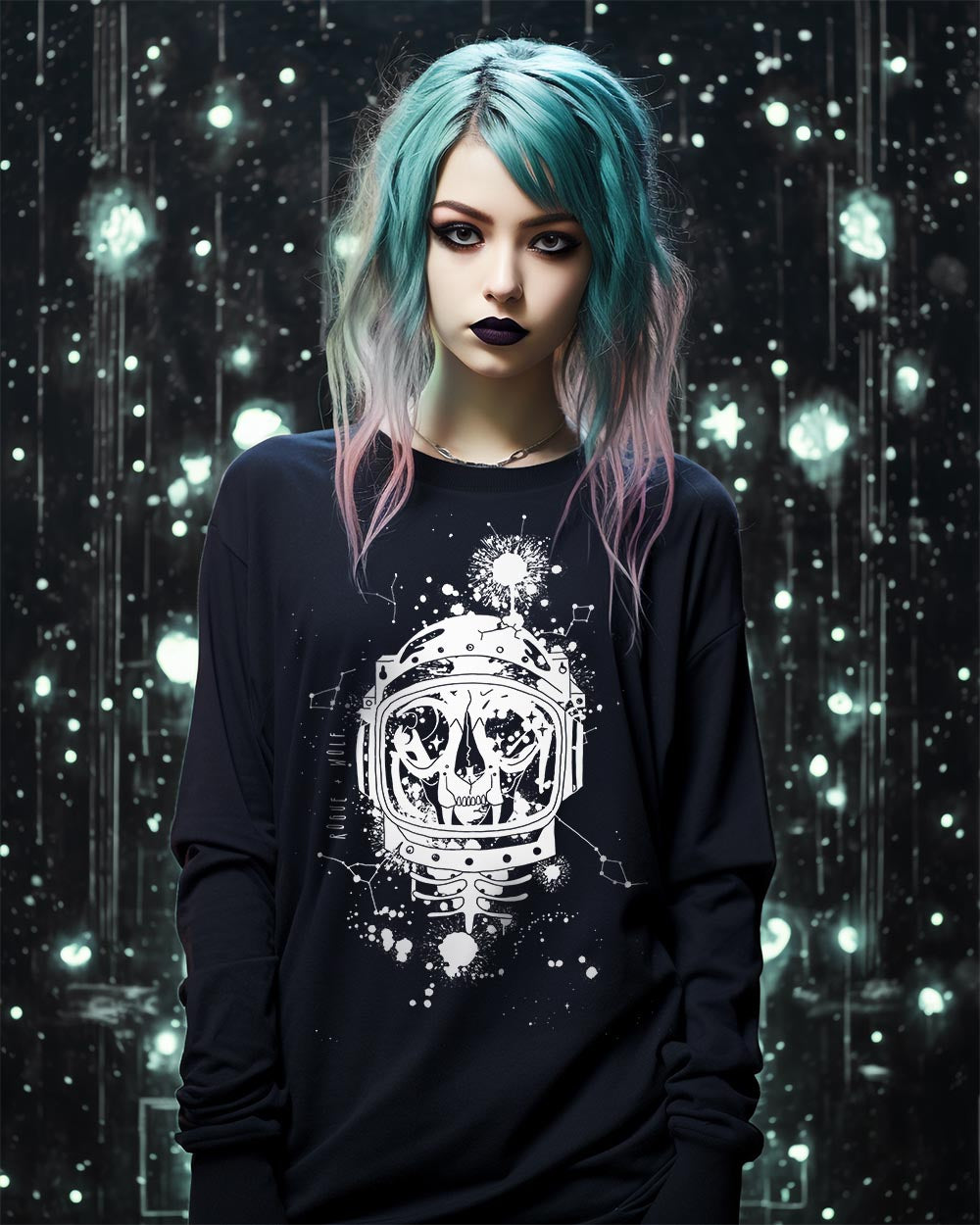 Cat-Astro-Phy Long Sleeve Tee - Unisex & Vegan Alt Goth Cyberpunk Top Grunge Aesthetic Fashion Cool Gothic gifts