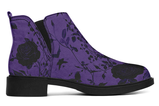 Amethyst Rose Romance Chelsea Boots - Comfy Slip-On - Soft & Water-Resistant Micro-Suede Vegan Shoes