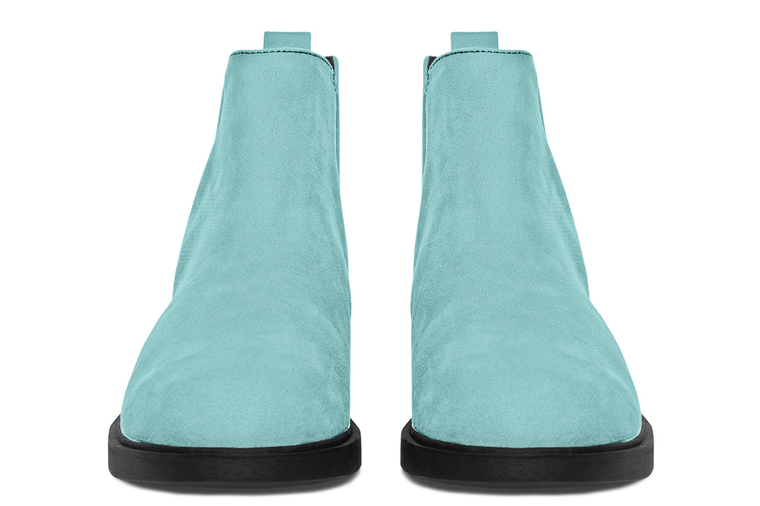 Aqua Mist Chelsea Boots - Comfy Slip-On - Soft & Water-Resistant Micro-Suede Vegan Shoes