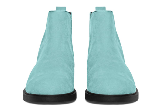 Aqua Mist Chelsea Boots - Comfy Slip-On - Soft & Water-Resistant Micro-Suede Vegan Shoes