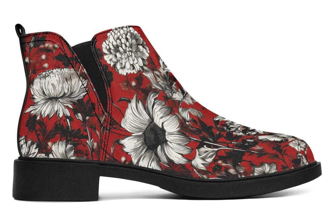 Bloodflower Chelsea Boots - Comfy Slip-On - Soft & Water-Resistant Micro-Suede Vegan Shoes