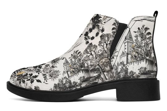 Castle in Bloom Chelsea Boots - Comfy Slip-On - Soft & Water-Resistant Micro-Suede Vegan Shoes