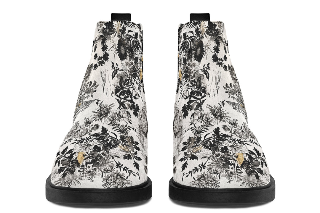 Castle in Bloom Chelsea Boots - Comfy Slip-On - Soft & Water-Resistant Micro-Suede Vegan Shoes