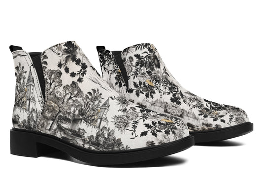 Castle in Bloom Chelsea Boots - Comfy Slip-On - Soft & Water-Resistant Micro-Suede Vegan Shoes