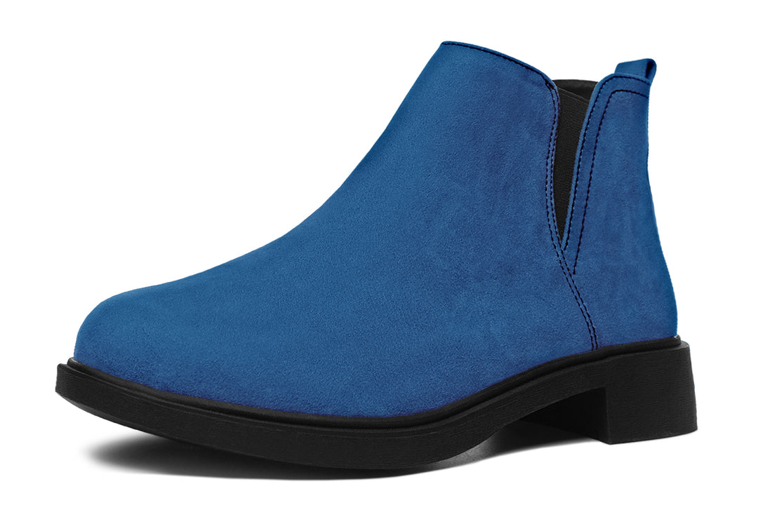 Cobalt Blue Chelsea Boots - Comfy Slip-On - Soft & Water-Resistant Micro-Suede Vegan Shoes