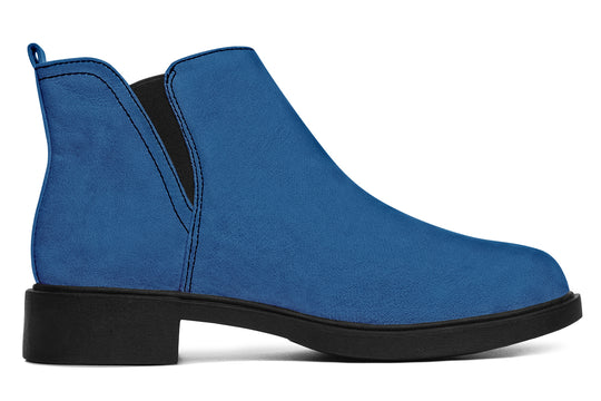 Cobalt Blue Chelsea Boots - Comfy Slip-On - Soft & Water-Resistant Micro-Suede Vegan Shoes