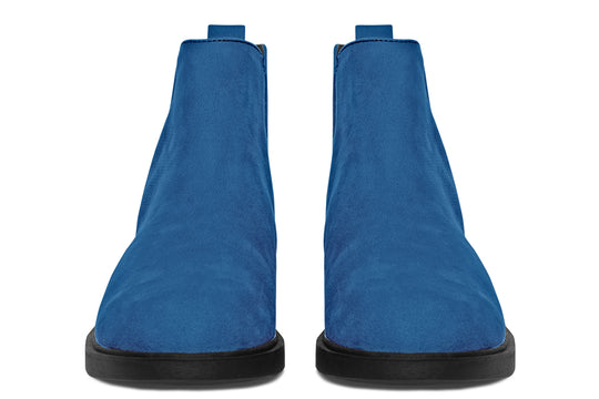 Cobalt Blue Chelsea Boots - Comfy Slip-On - Soft & Water-Resistant Micro-Suede Vegan Shoes