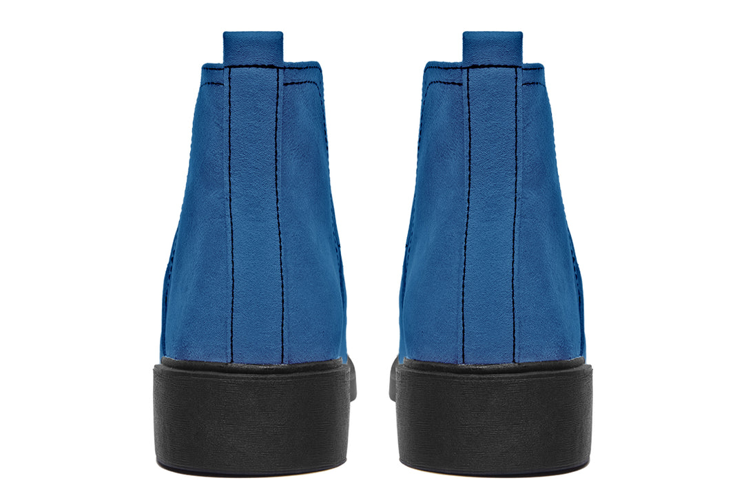 Cobalt Blue Chelsea Boots - Comfy Slip-On - Soft & Water-Resistant Micro-Suede Vegan Shoes