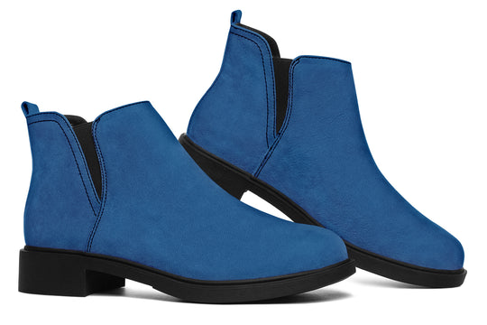 Cobalt Blue Chelsea Boots - Comfy Slip-On - Soft & Water-Resistant Micro-Suede Vegan Shoes