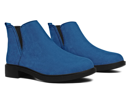 Cobalt Blue Chelsea Boots - Comfy Slip-On - Soft & Water-Resistant Micro-Suede Vegan Shoes