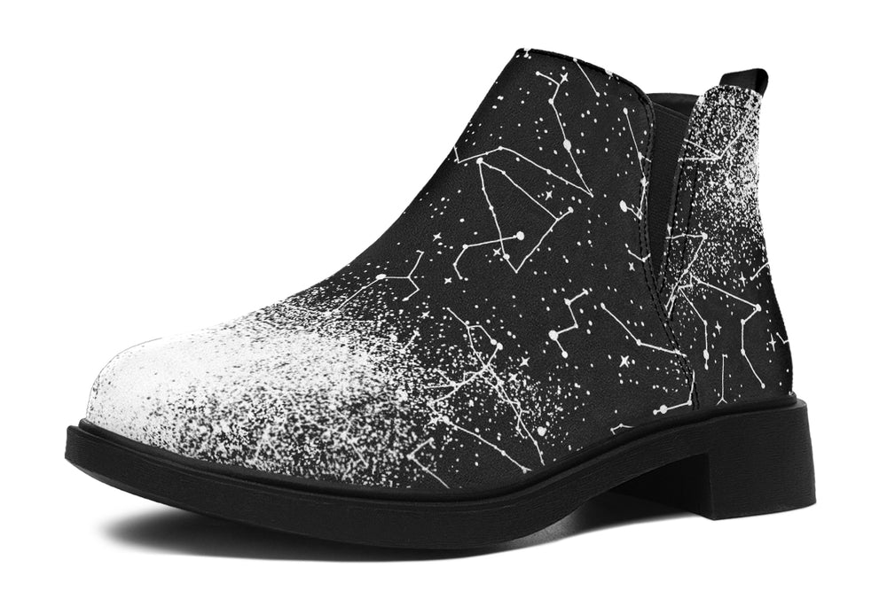 Constellation Chelsea Boots - Comfy Slip-On - Soft & Water-Resistant Micro-Suede Vegan Shoes