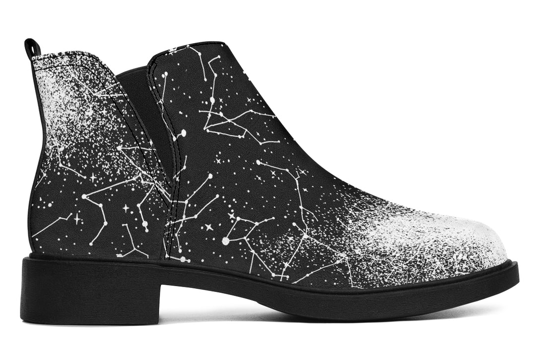 Constellation Chelsea Boots - Comfy Slip-On - Soft & Water-Resistant Micro-Suede Vegan Shoes