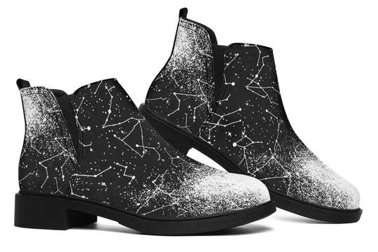 Constellation Chelsea Boots - Comfy Slip-On - Soft & Water-Resistant Micro-Suede Vegan Shoes