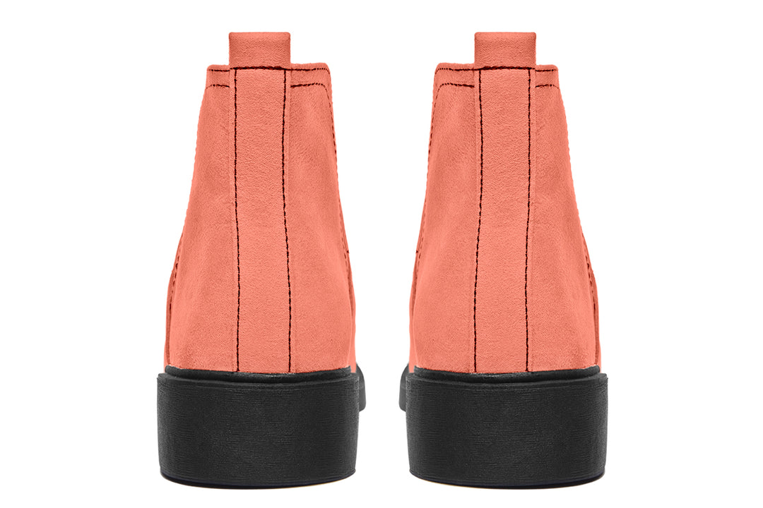 Coral Blush Chelsea Boots - Comfy Slip-On - Soft & Water-Resistant Micro-Suede Vegan Shoes